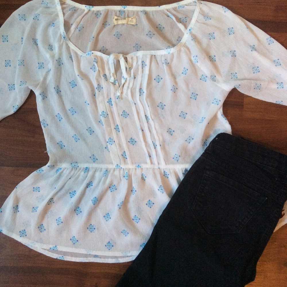 Beautiful semi see through Hollister shirt ☀️